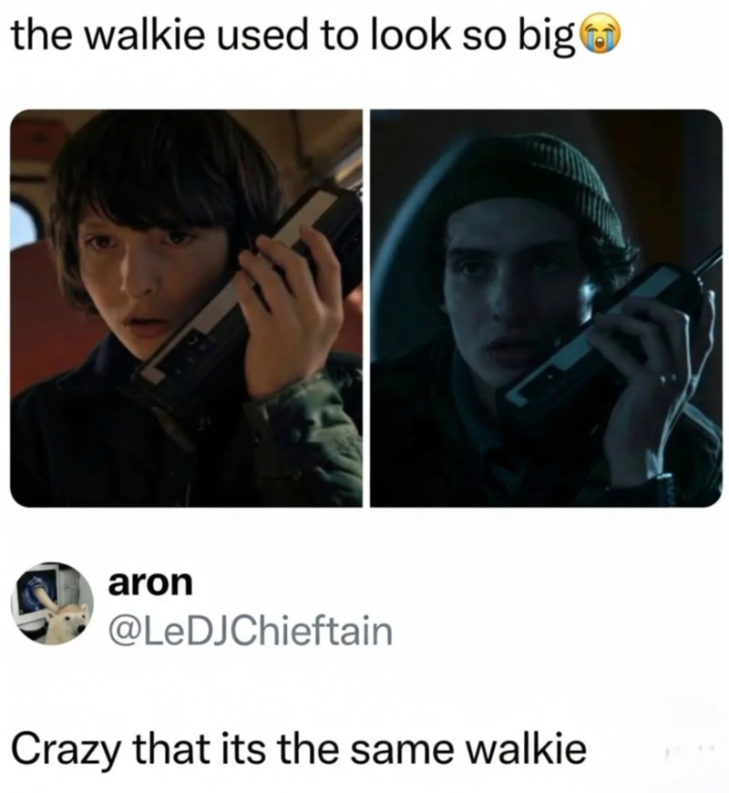 the walkie used to look so big aron @LeDJChieftain Crazy that its the same walkie