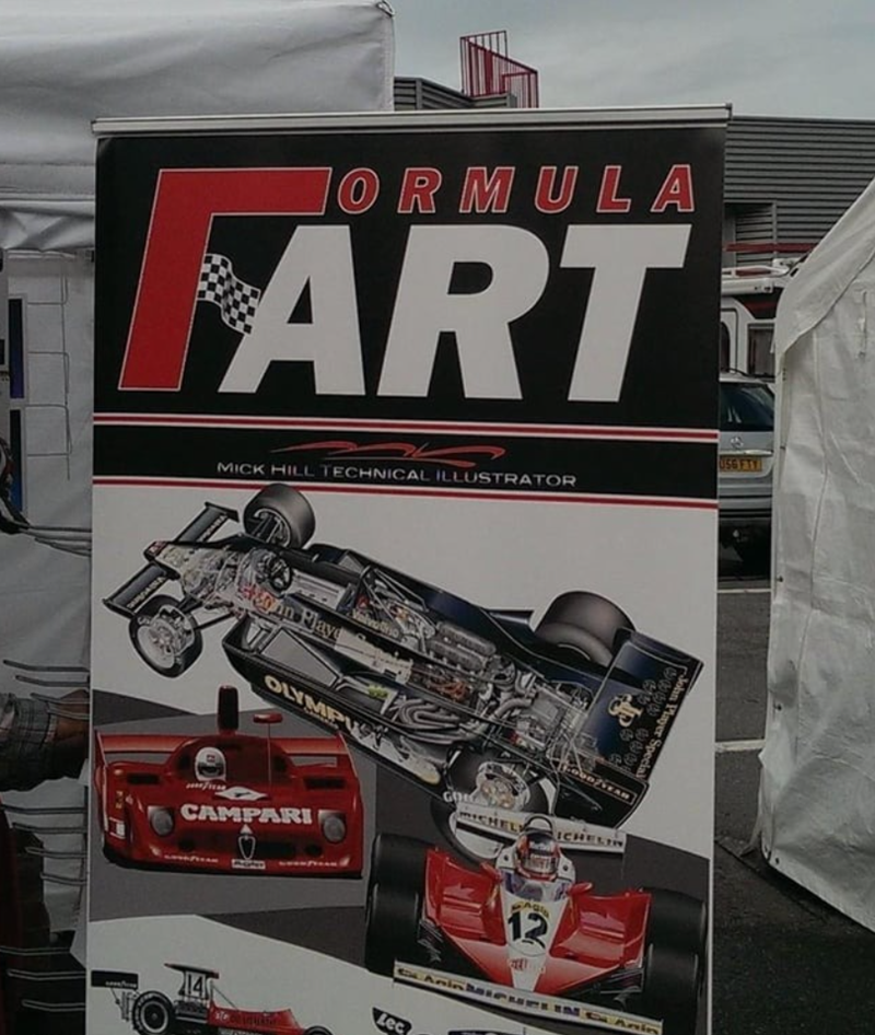 JORMULA ART MICK HILL TECHNICAL ILLUSTRATOR on in Playe John Player Special OLYMP CAMPARI GO ICHELIN 14 Lec FAQS 12 Ani MELIM & Min