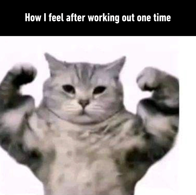 How I feel after working out one time