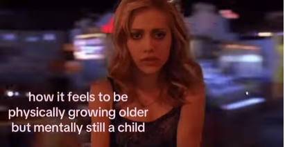 how it feels to be physically growing older but mentally still a child