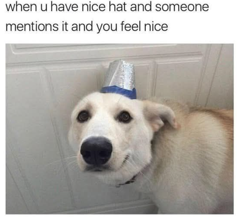 when u have nice hat and someone mentions it and you feel nice