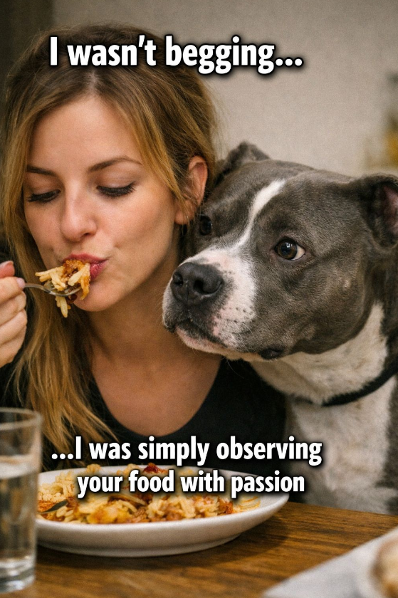 I wasn't begging... ...I was simply observing your food with passion
