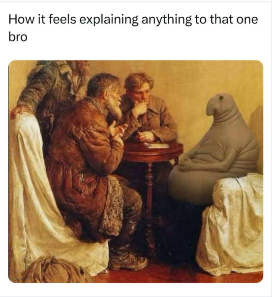How it feels explaining anything to that one bro