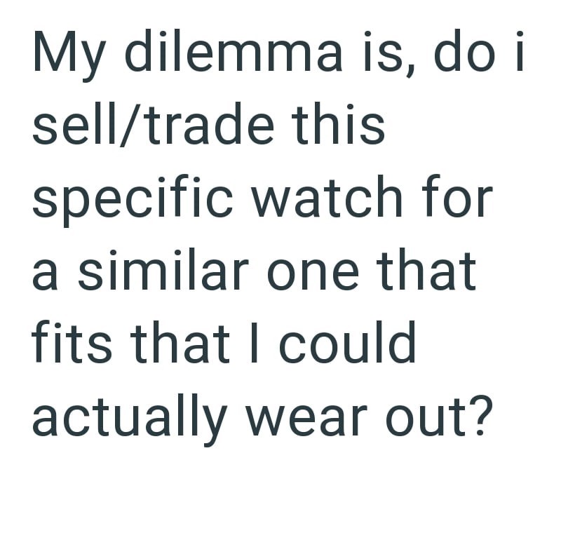 My dilemma is, do i sell/trade this specific watch for a similar one that fits that I could actually wear out?