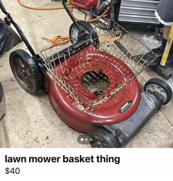 lawn mower basket thing $40