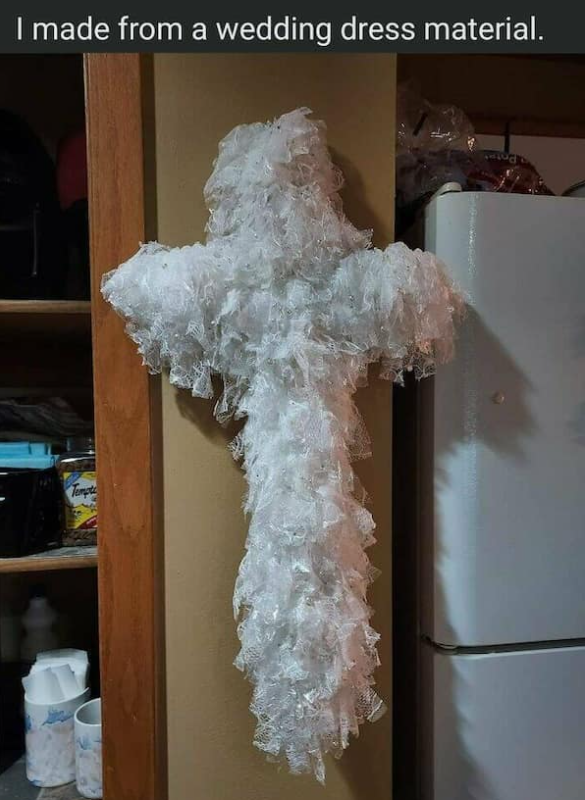 I made from a wedding dress material. Tempt