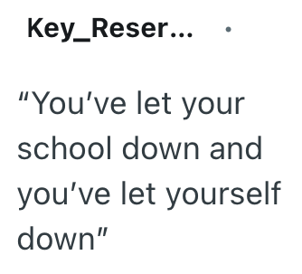 Key_Reser... "You've let your school down and you've let yourself down"