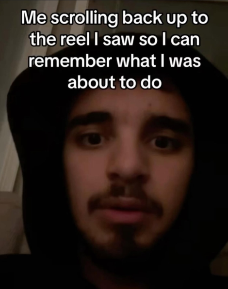 Me scrolling back up to the reel I saw so I can remember what I was about to do A