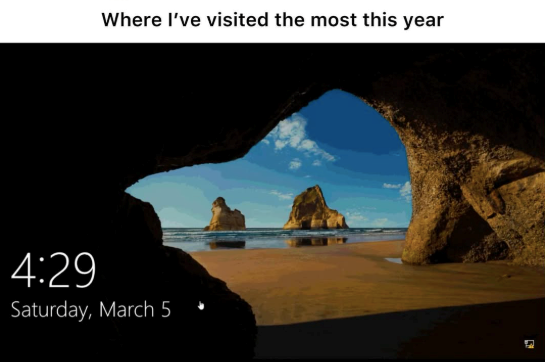 Where I've visited the most this year 4:29 Saturday, March 5