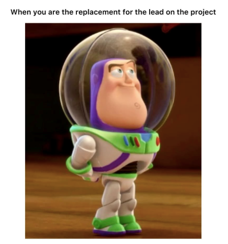When you are the replacement for the lead on the project