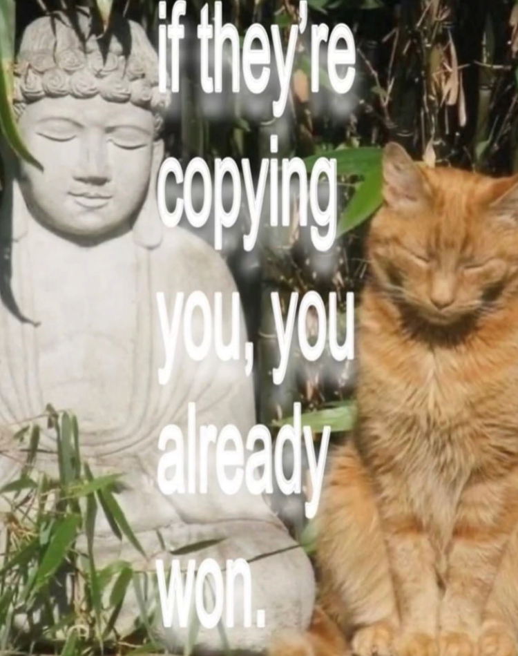 if they're copying you, you already won.
