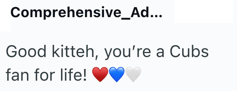 Comprehensive_Ad... Good kitteh, you're a Cubs. fan for life!