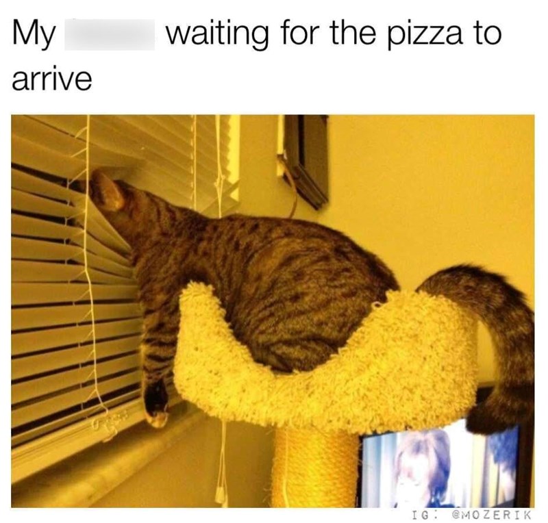 My arrive waiting for the pizza to IG @MOZERIK