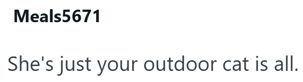 Meals5671 She's just your outdoor cat is all.