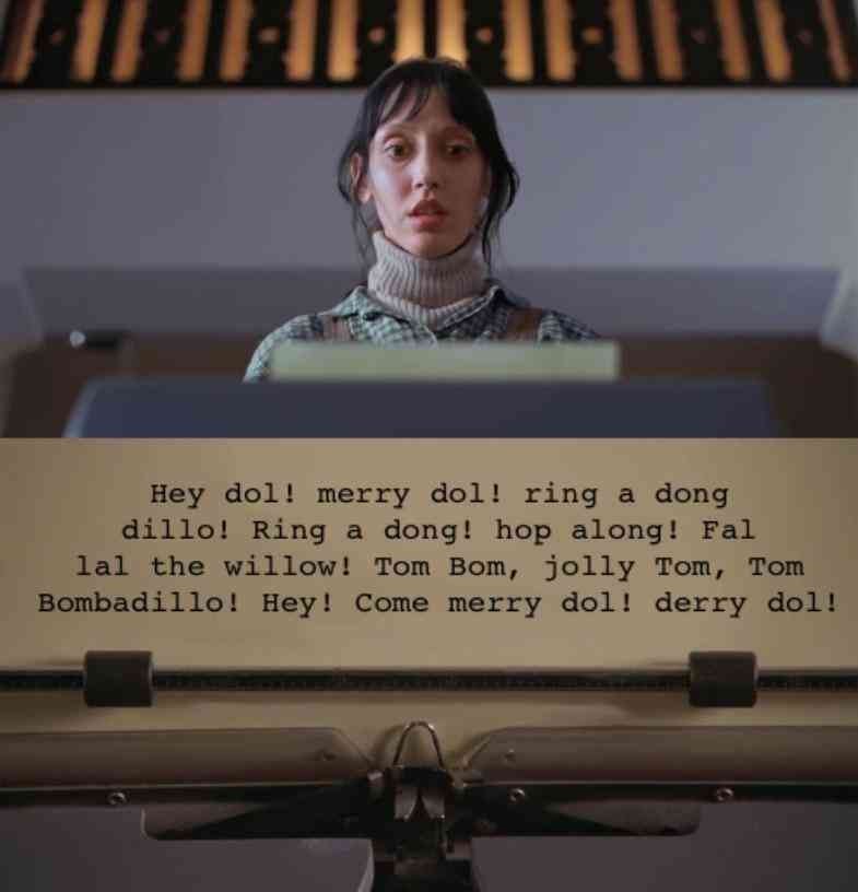 Hey dol! merry dol! ring a dong dillo! Ring a dong! hop along! Fal lal the willow! Tom Bom, jolly Tom, Tom Bombadillo! Hey! Come merry dol! derry dol!