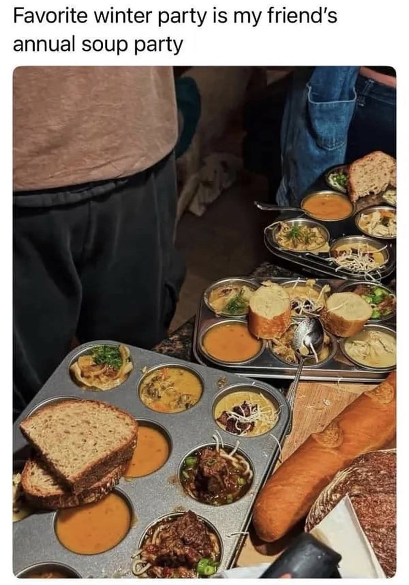 Favorite winter party is my friend's annual soup party