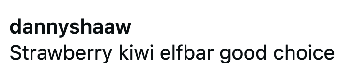 dannyshaaw Strawberry kiwi elfbar good choice