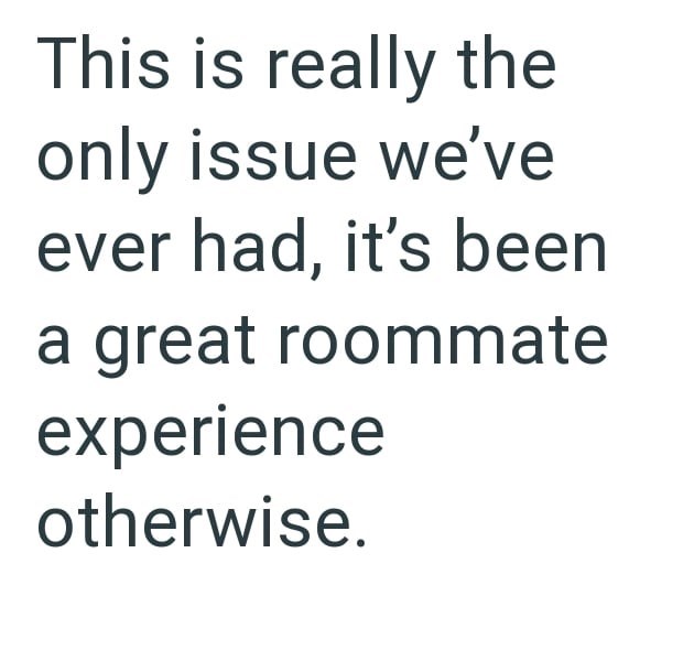This is really the only issue we've ever had, it's been a great roommate experience otherwise.