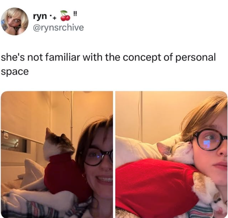 !! ryn + @rynsrchive she's not familiar with the concept of personal space