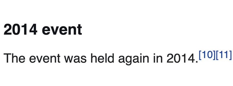 2014 event The event was held again in 2014.[10][11]