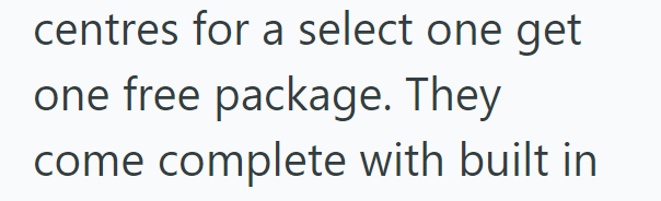centres for a select one get one free package. They come complete with built in