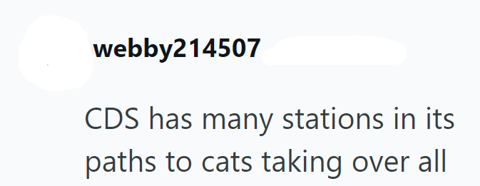 webby214507 CDS has many stations in its. paths to cats taking over all