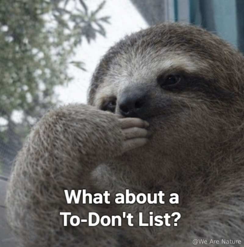 What about a To-Don't List? @We Are Nature