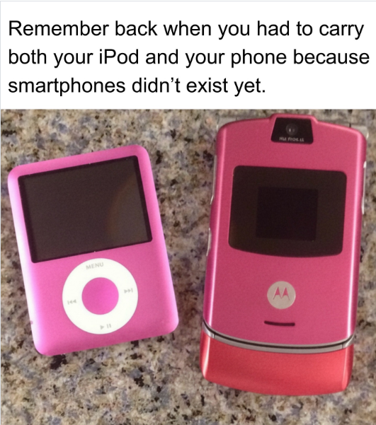 Remember back when you had to carry both your iPod and your phone because smartphones didn't exist yet. MENU 144 M AA