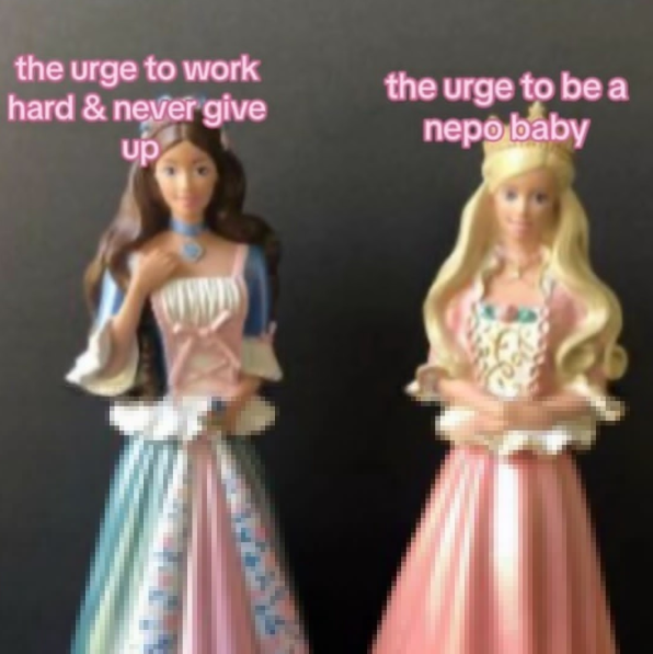 the urge to work hard & never give up the urge to be a nepo baby