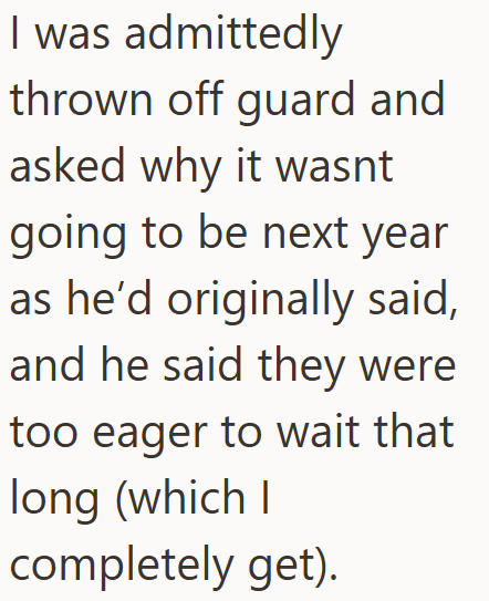 I was admittedly thrown off guard and asked why it wasnt going to be next year as he'd originally said, and he said they were too eager to wait that long (which I completely get).