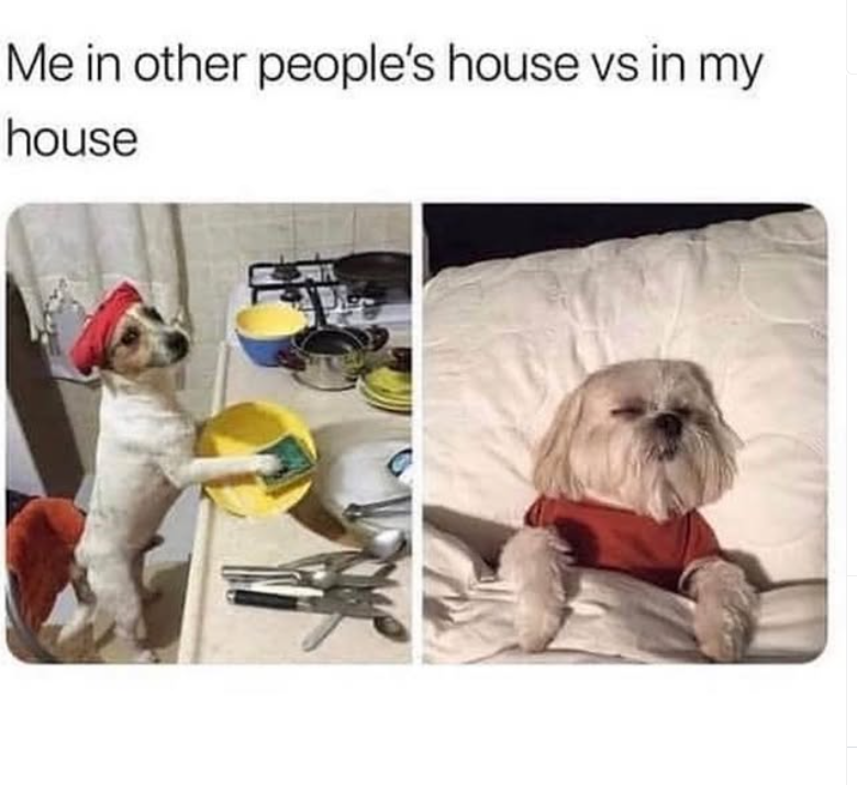 Me in other people's house vs in my house