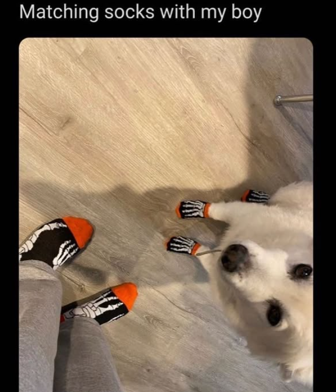 Matching socks with my boy