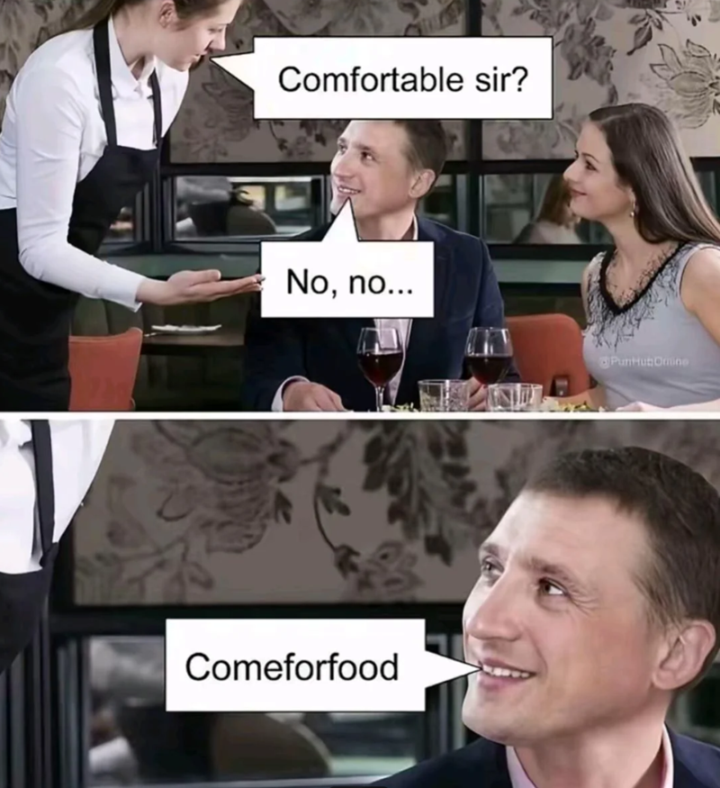 Comfortable sir? No, no... Comeforfood PunHub Omine