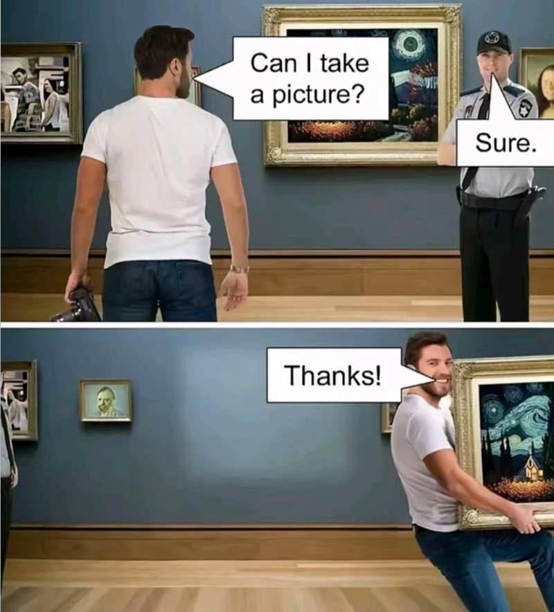 Can I take a picture? Thanks! Sure.