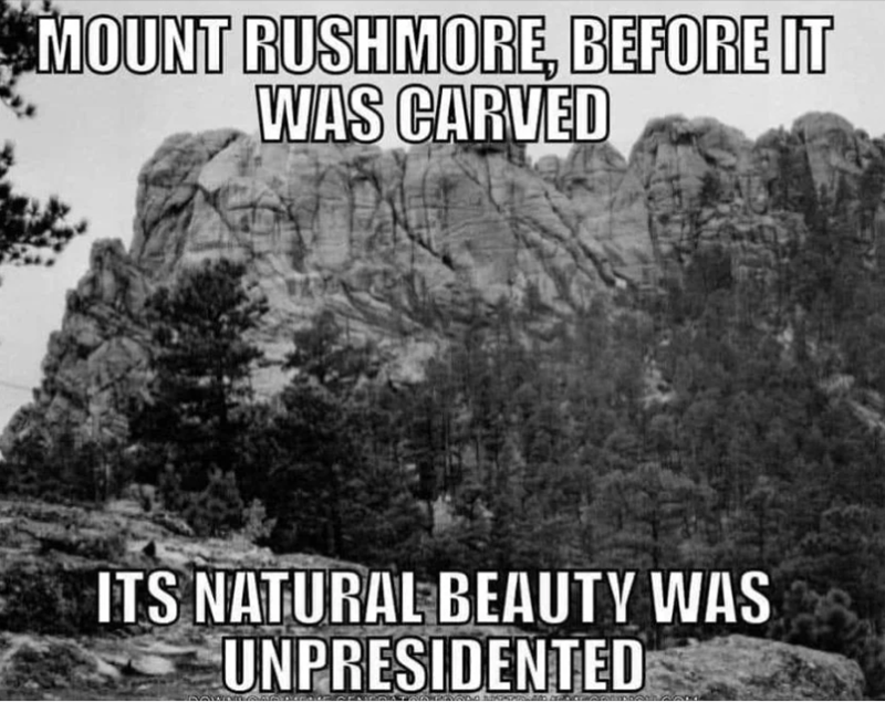 MOUNT RUSHMORE, BEFORE IT WAS CARVED ITS NATURAL BEAUTY WAS UNPRESIDENTED