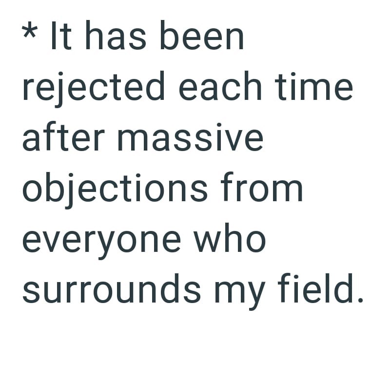* It has been rejected each time after massive objections from everyone who surrounds my field.