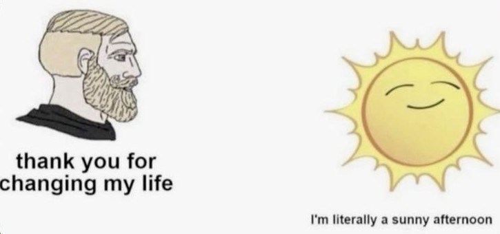 thank you for changing my life I'm literally a sunny afternoon