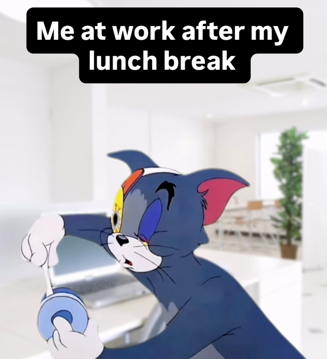 Me at work after my lunch break