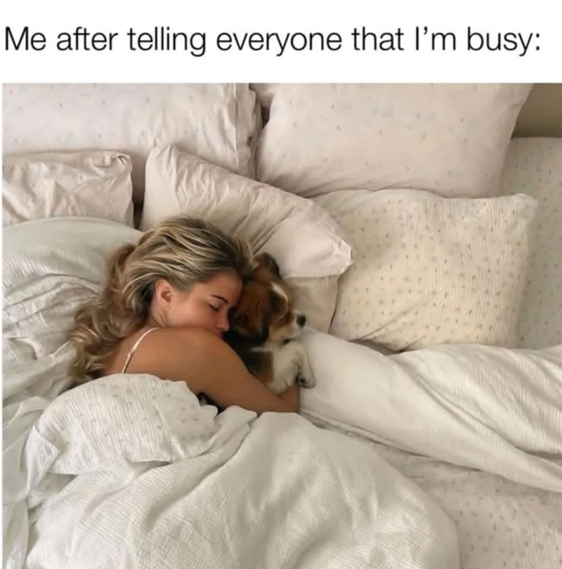 Me after telling everyone that I'm busy: