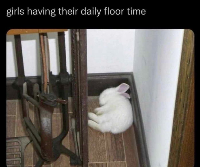girls having their daily floor time