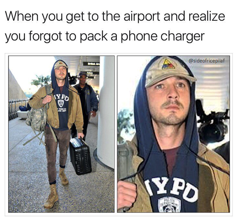When you get to the airport and realize you forgot to pack a phone charger YPO LACE BOT British Air @sideofricepilaf YPO