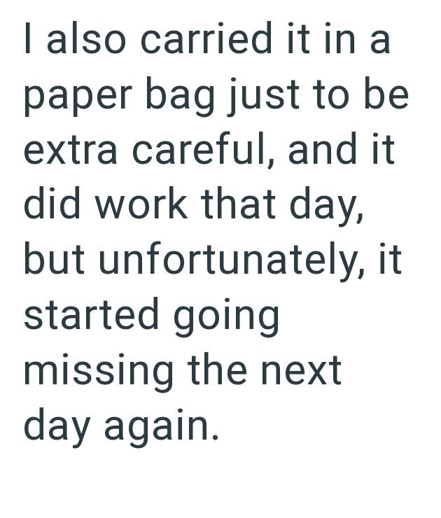I also carried it in a paper bag just to be extra careful, and it did work that day, but unfortunately, it started going missing the next day again.