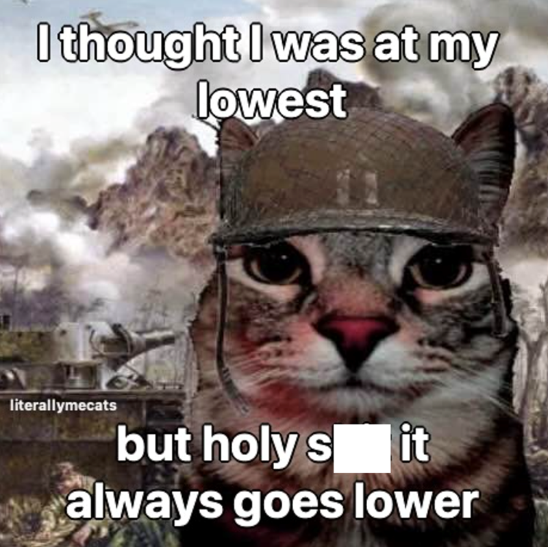 I thought I was at my lowest literallymecats but holy sit always goes lower