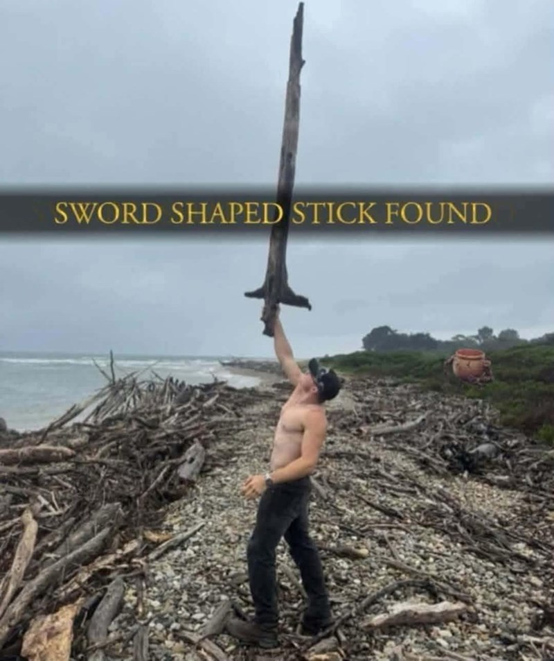 SWORD SHAPED STICK FOUND