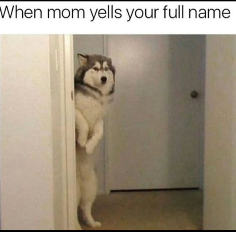 When mom yells your full name.