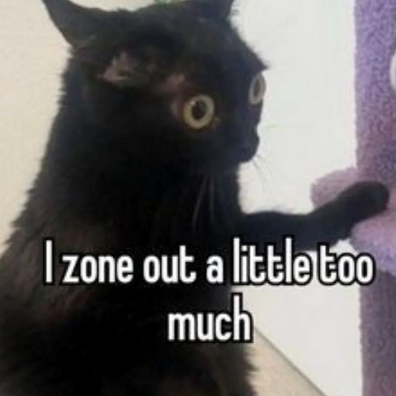 O I zone out a little too much