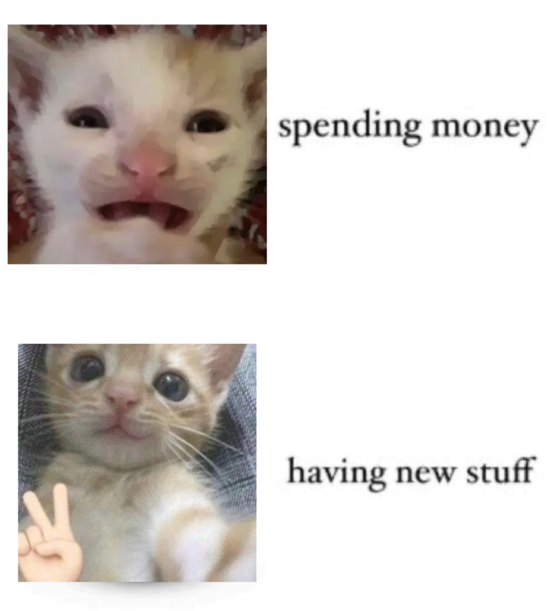 spending money having new stuff