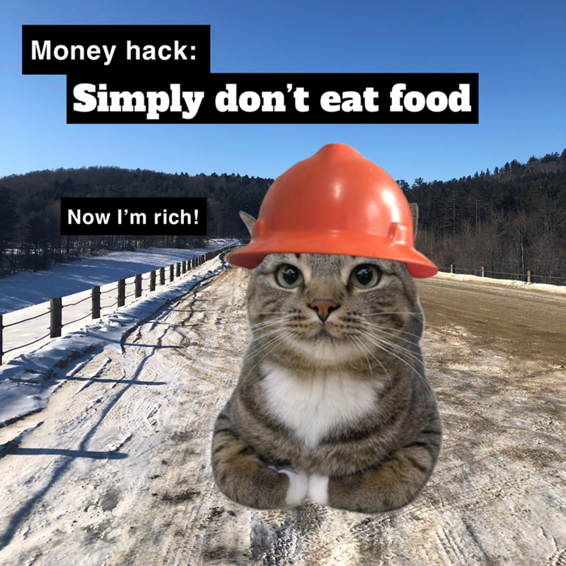 Money hack: Simply don't eat food Now I'm rich!