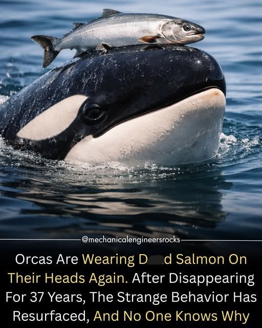 -@mechanicalengineersrocks- Orcas Are Wearing Dad Salmon On Their Heads Again. After Disappearing For 37 Years, The Strange Behavior Has Resurfaced, And No One Knows Why