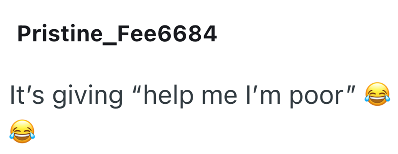 Pristine_Fee6684 It's giving "help me I'm poor"